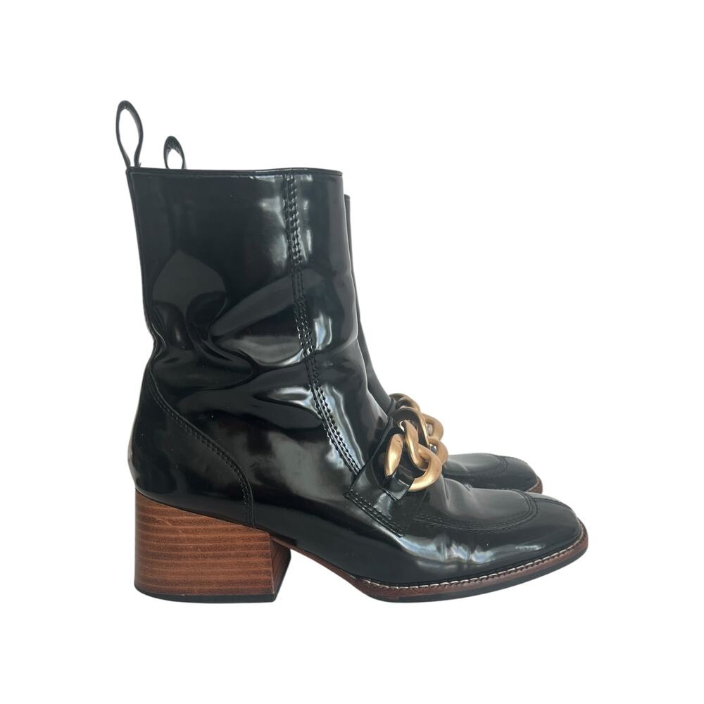 Steve Madden Loreen Patent Leather Black Boots Size 7 - Picture 2 of 12